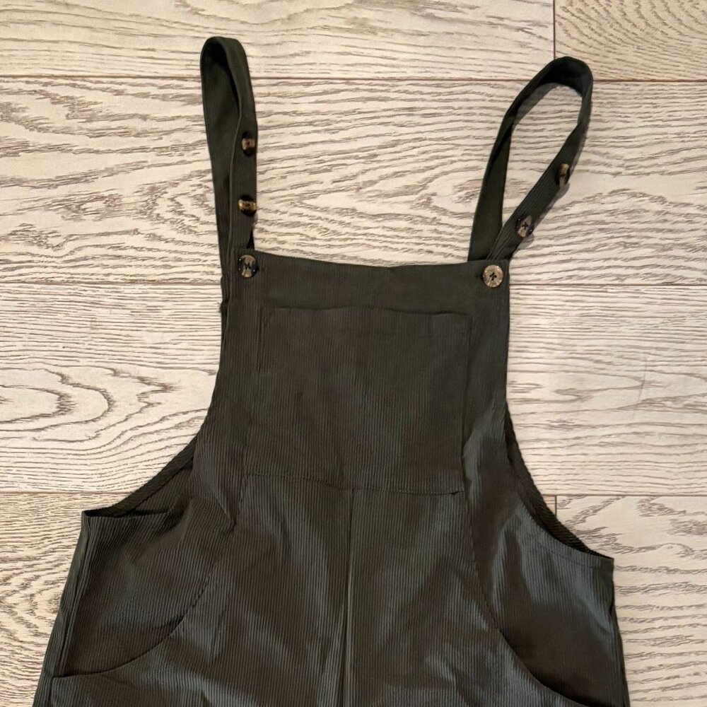 Happy Sailed Women Corduroy Overalls Winter Fall Casual Loose Sleeveless Adjusta
